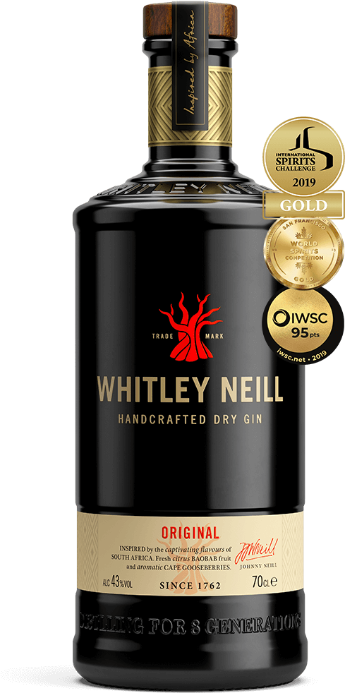 Whitley Neill Handcrafted Dry Gin Bottle PNG image