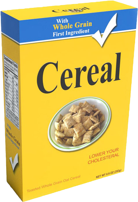 Whole Grain Cereal Box PNG image