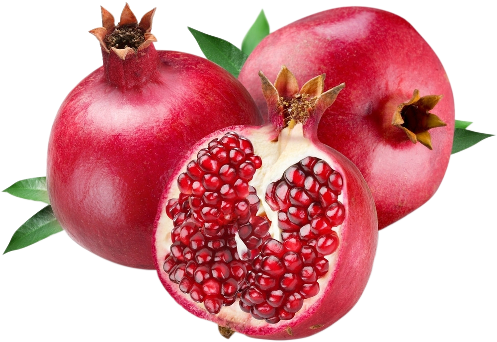 Wholeand Half Pomegranate PNG image