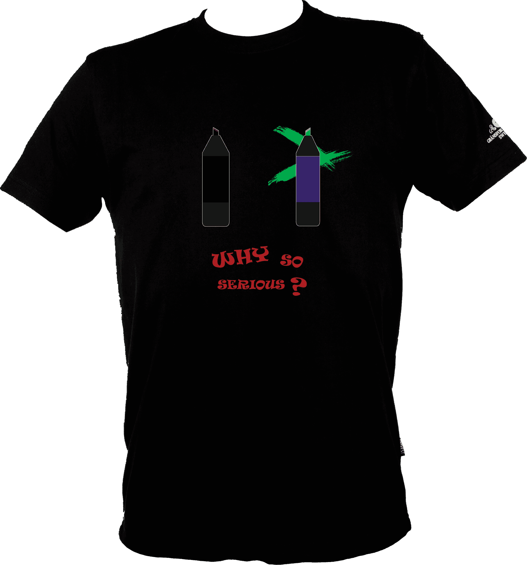 Why So Serious Black Tshirt Design PNG image