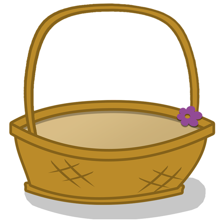 Wicker Basket With Flower Decoration PNG image