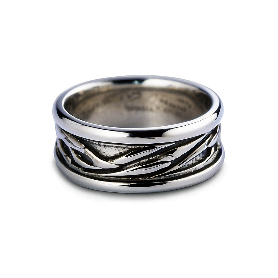 Wide Band Silver Rings Png 06122024 PNG image