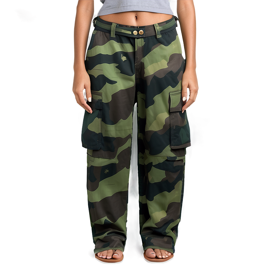 Wide Leg Cargo Pants Png 1 PNG image