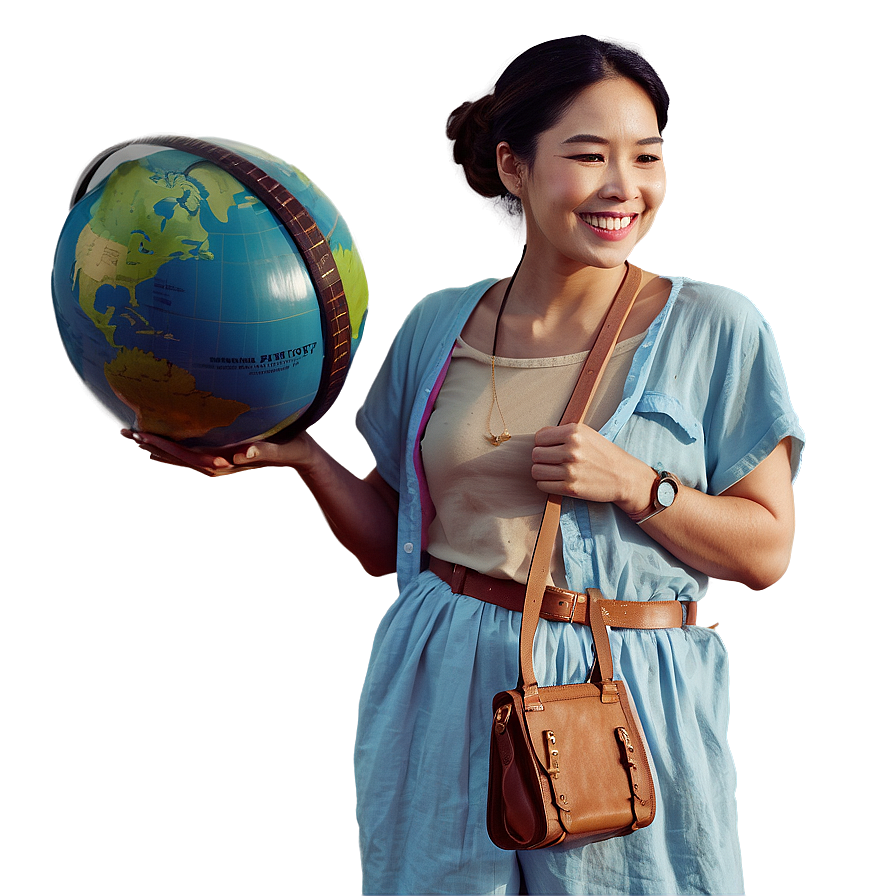 Wifey With Globe Traveler Png Lwa PNG image