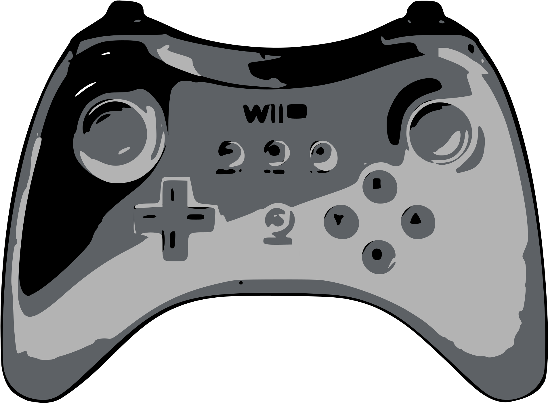 Wii U Pro Controller Silhouette PNG image