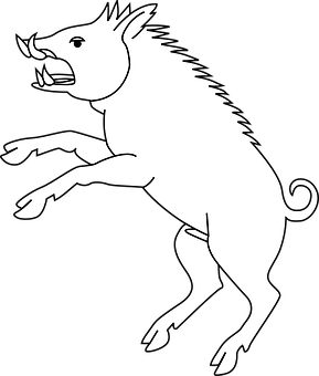 Wild Boar Silhouette PNG image