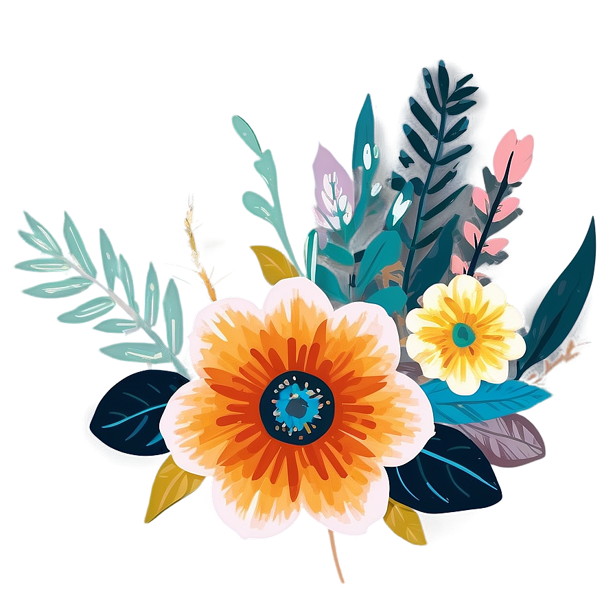 Wild Boho Flowers Png Asq20 PNG image