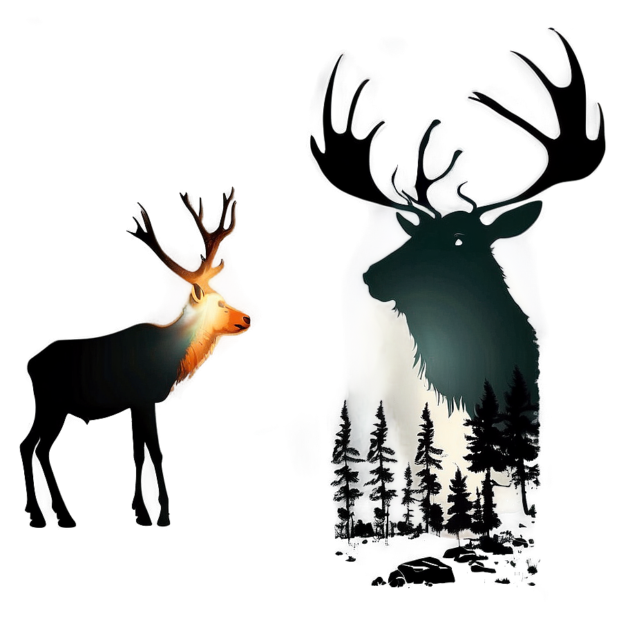 Wild Caribou Silhouette Png Akn36 PNG image