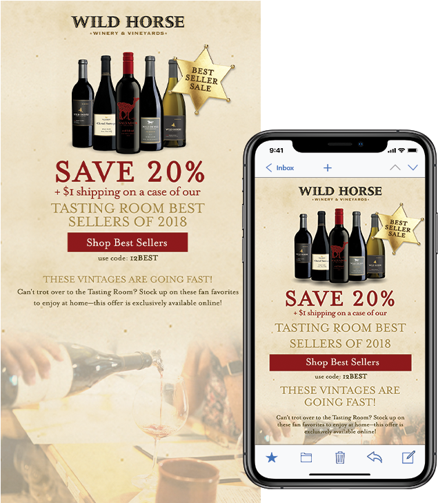 Wild Horse Winery Email Marketing Campaign PNG image