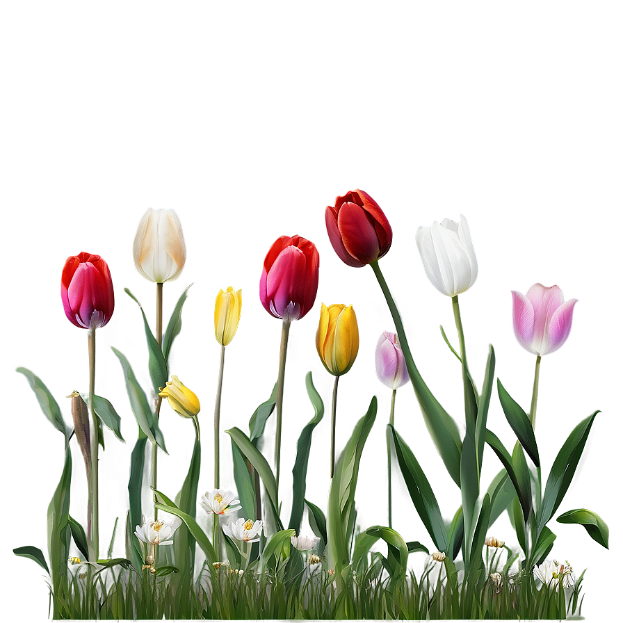 Wild Tulips Meadow Png Xux PNG image