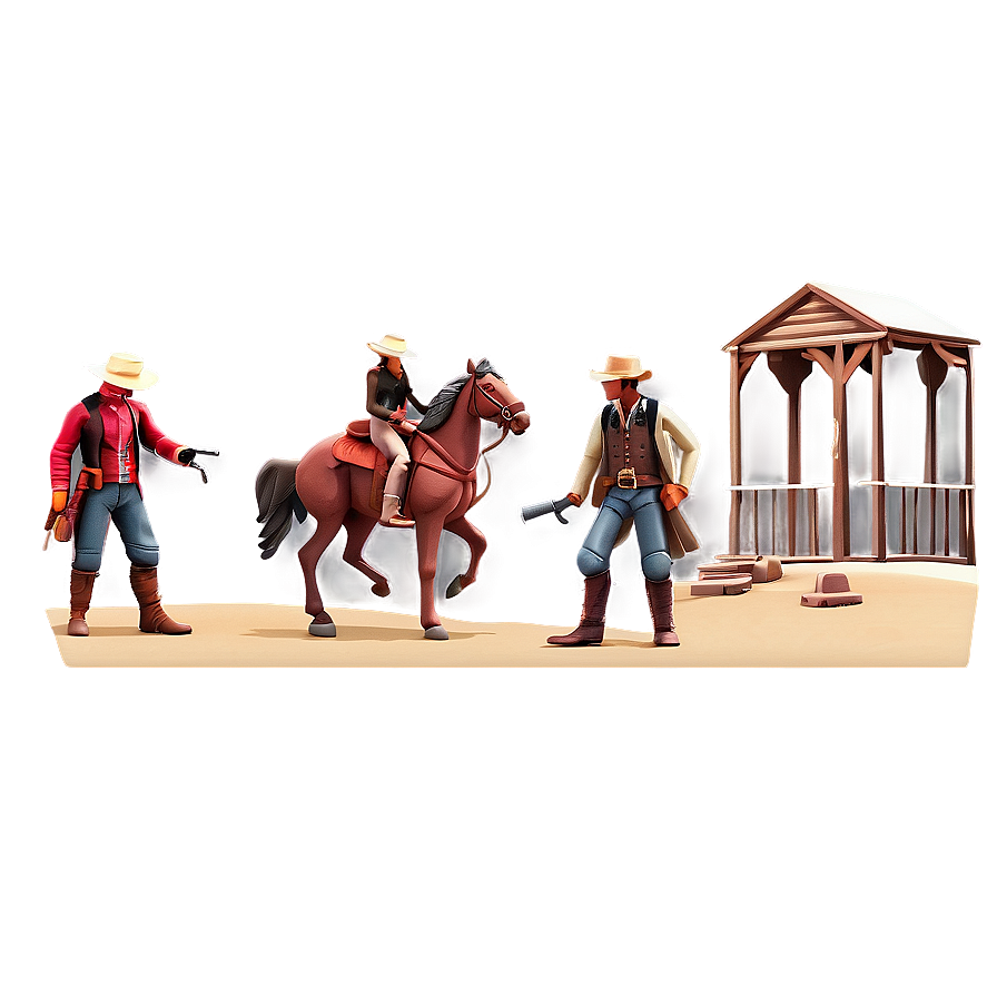 Wild West Figure Scene Png 06242024 PNG image