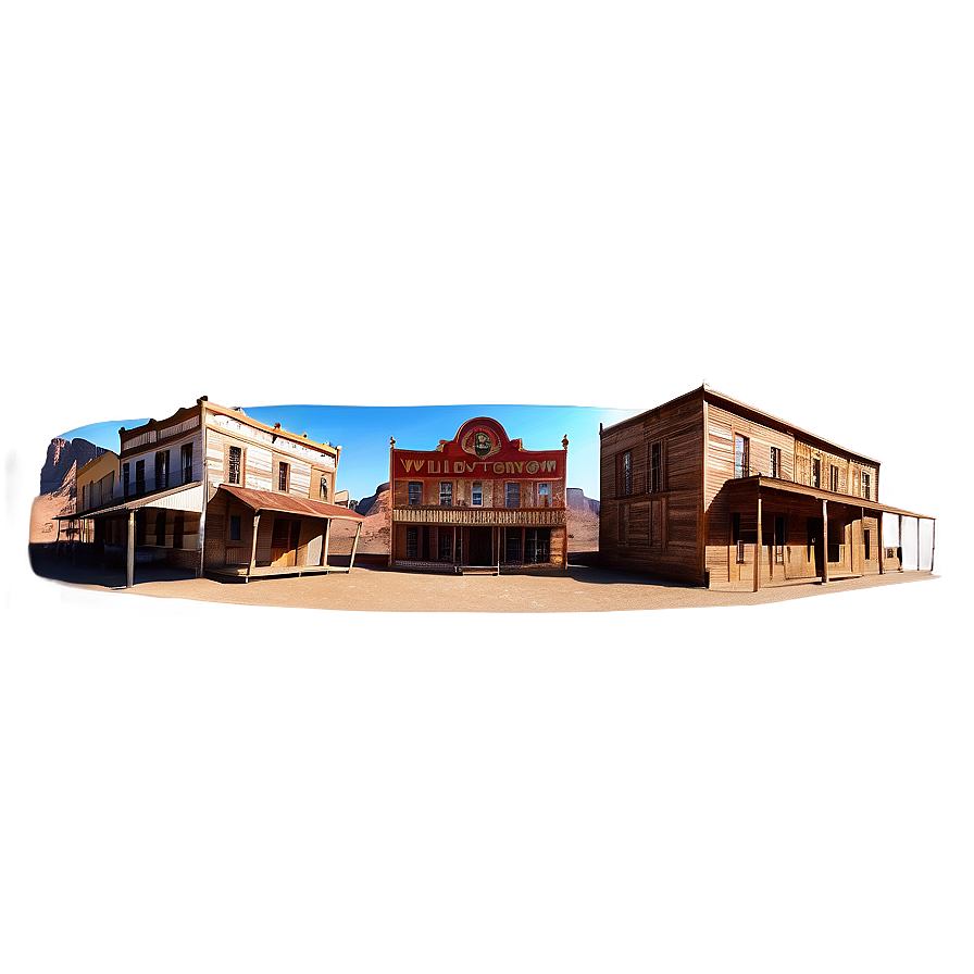 Wild West Town Panorama Png 06252024 PNG image