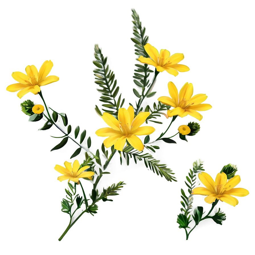 Wild Yellow Flowers Png Qyi PNG image