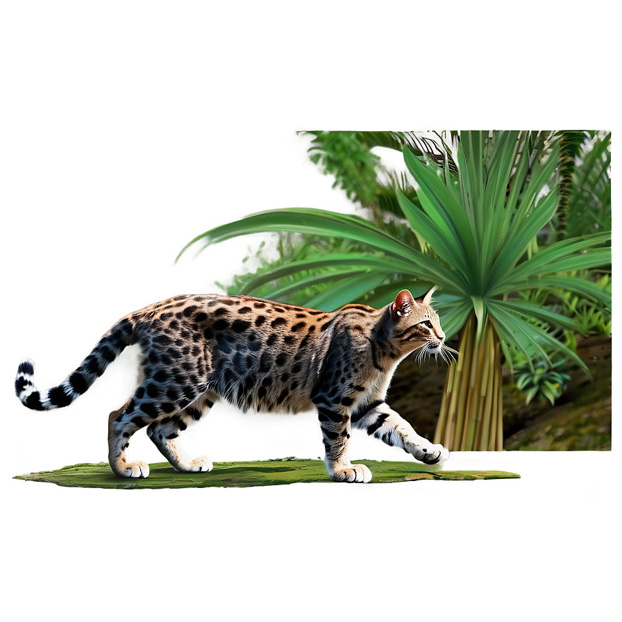 Wildcat In Jungle Scene Png Tbt PNG image