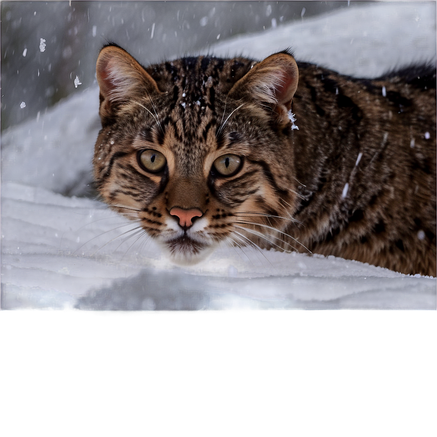 Wildcat In Snow Png 06132024 PNG image