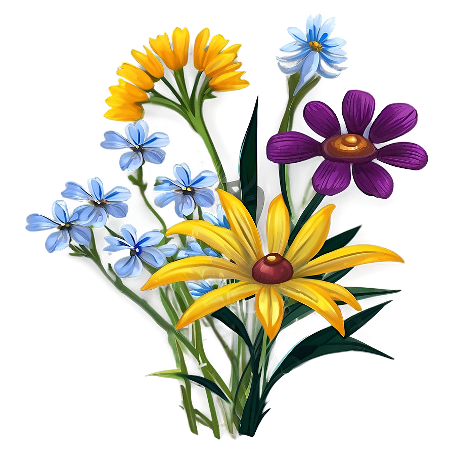 Wildflower Bouquet Closeup Png Lvr94 PNG image