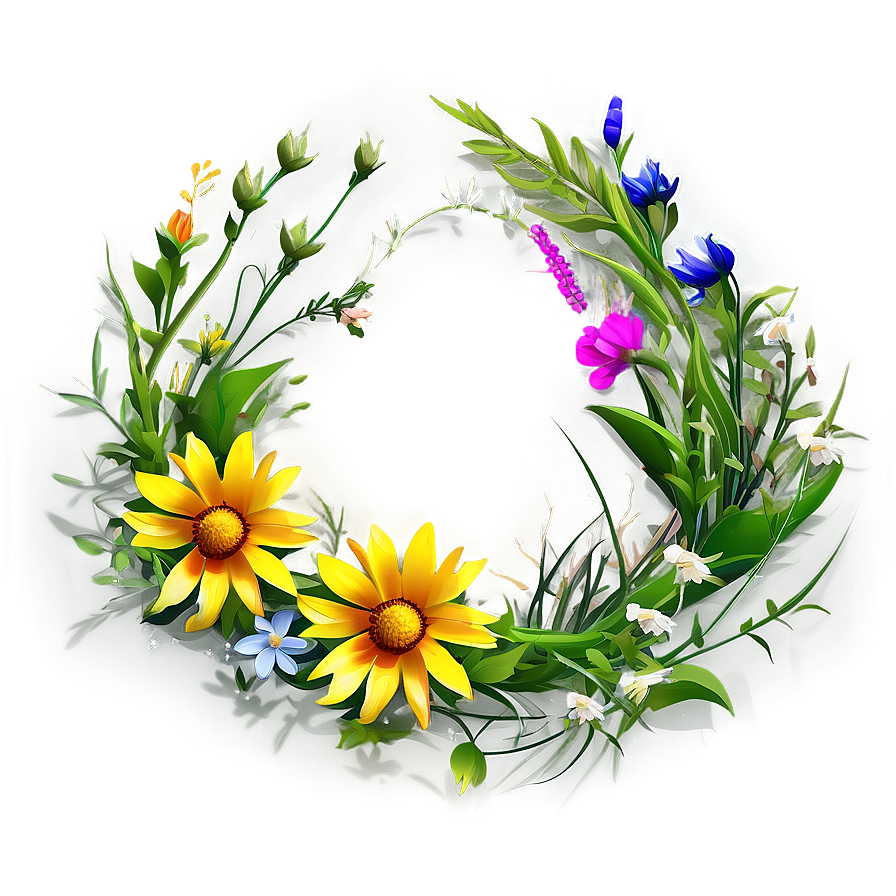 Wildflower Meadow Wreath Png 21 PNG image