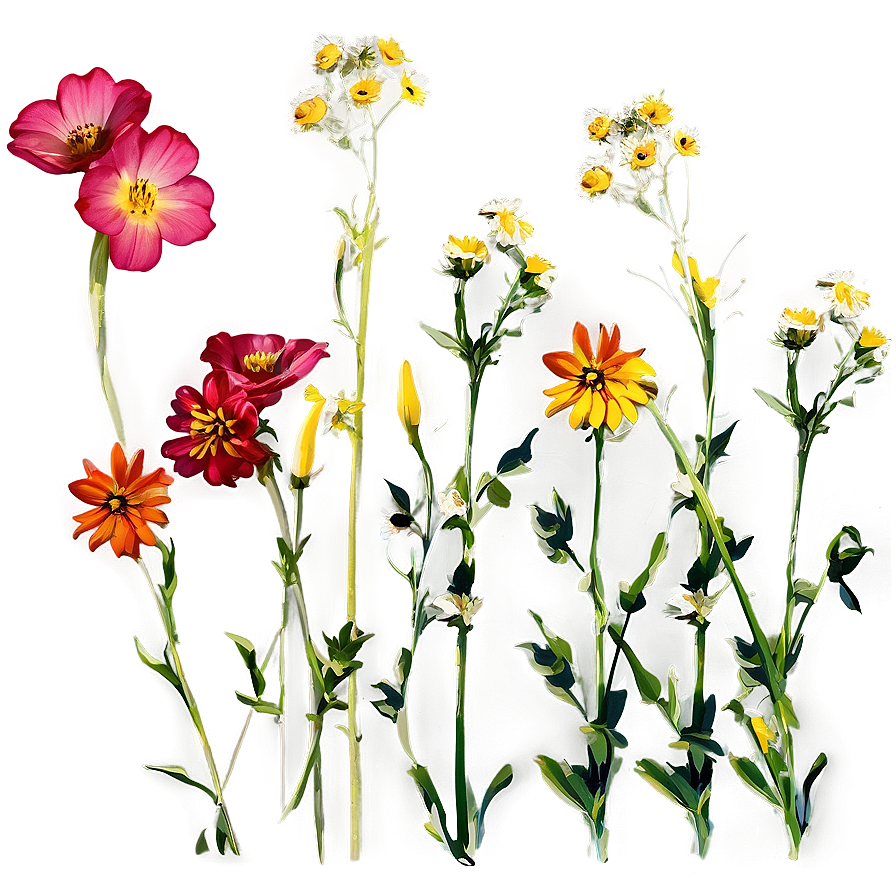 Wildflowers Against Blue Sky Png Hnq24 PNG image