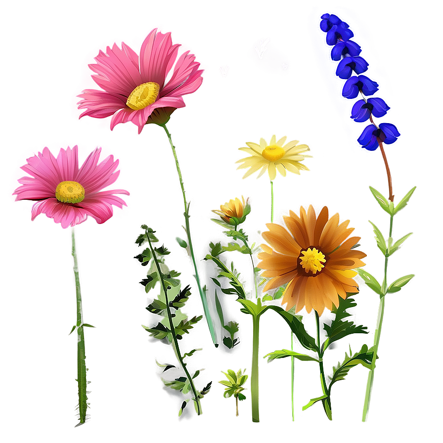 Wildflowers Against Blue Sky Png Sco PNG image