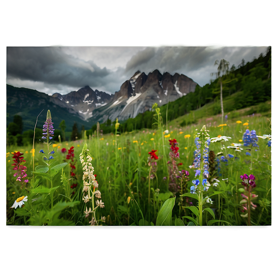 Wildflowers And Mountains Png 06202024 PNG image