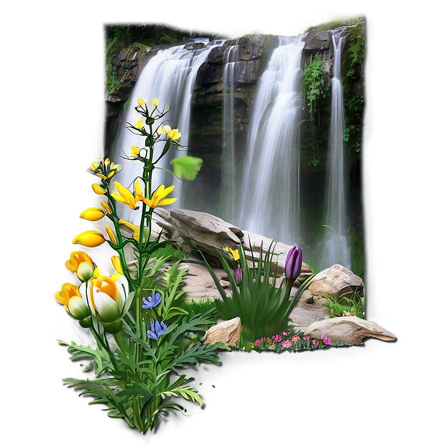 Wildflowers By Waterfall Png Xyx93 PNG image