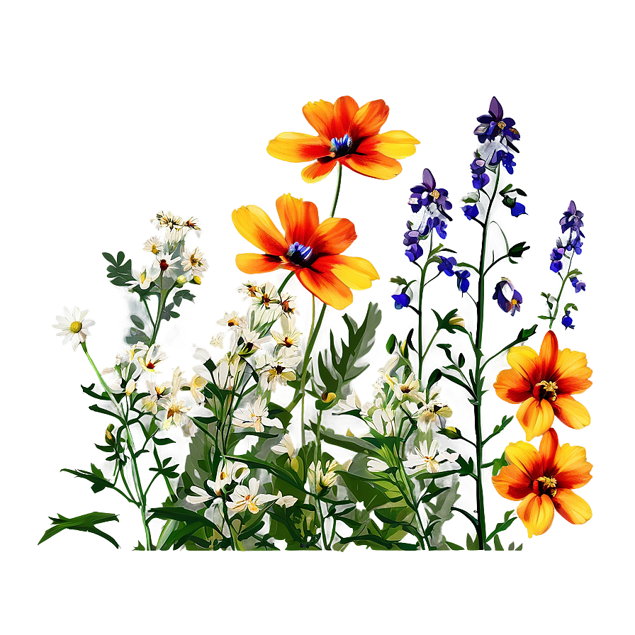 Wildflowers In Full Color Png 06202024 PNG image