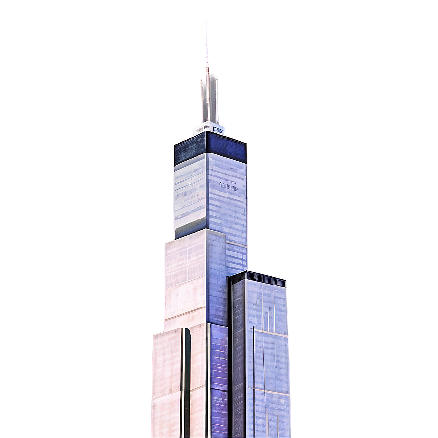 Willis Tower Artistic Impression Png Uea21 PNG image