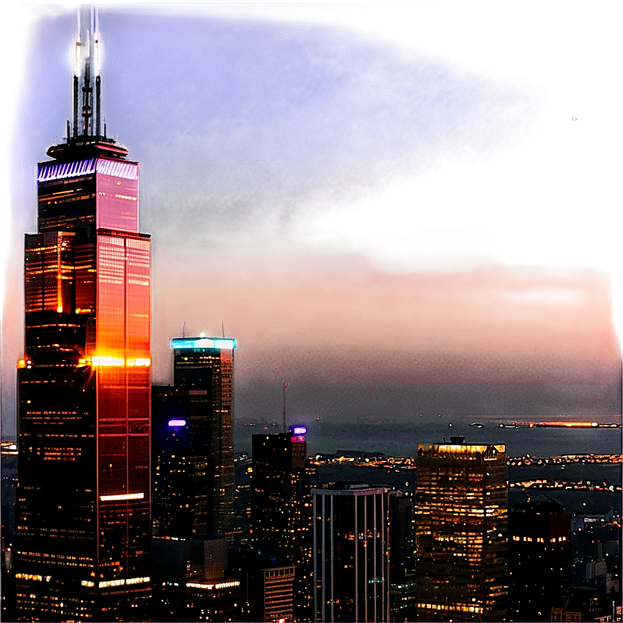 Willis Tower Glittering Night Png Ywa PNG image