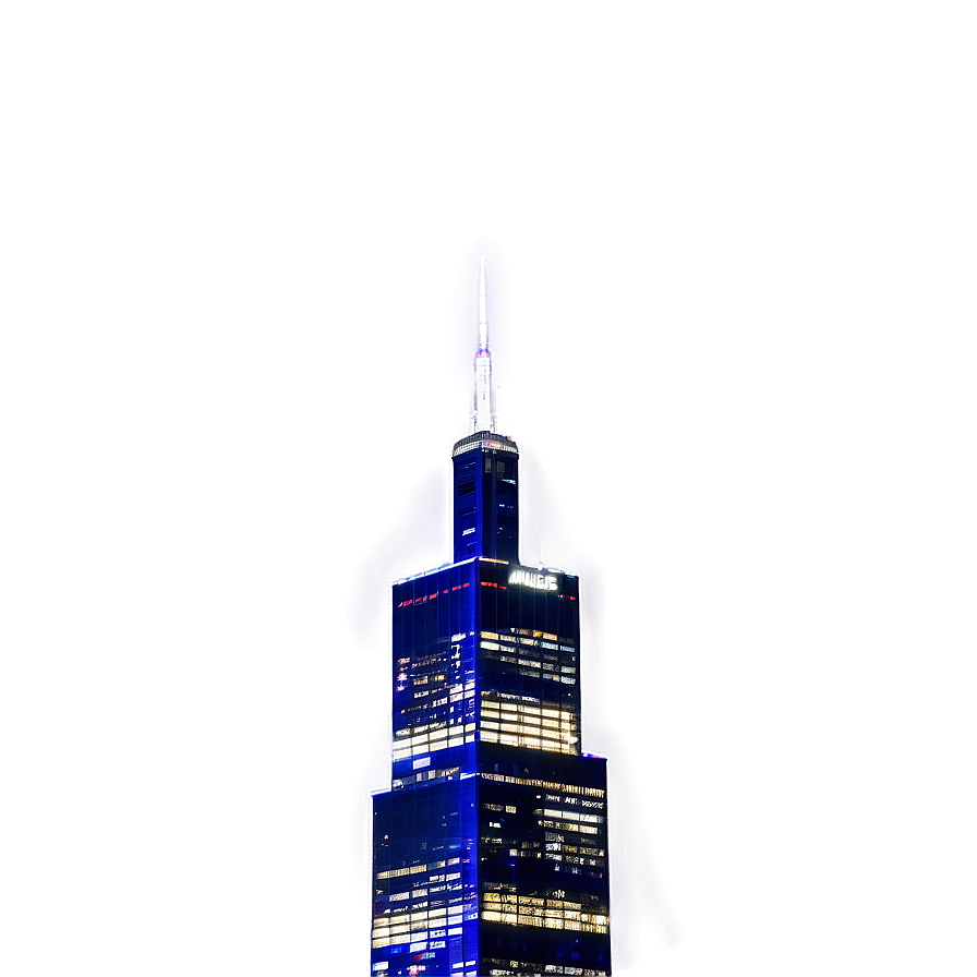 Willis Tower Night View Png Phc PNG image