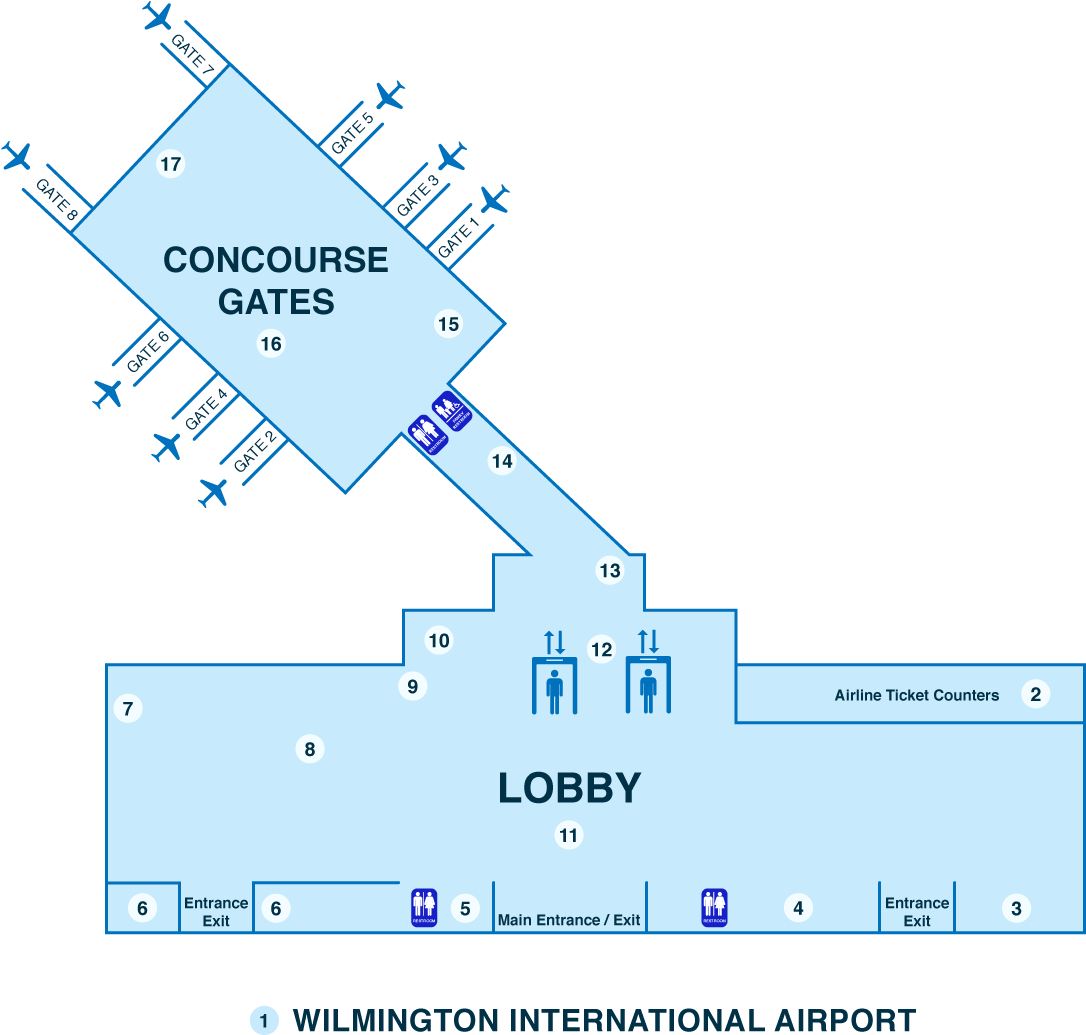 Wilmington Airport Layout Map PNG image