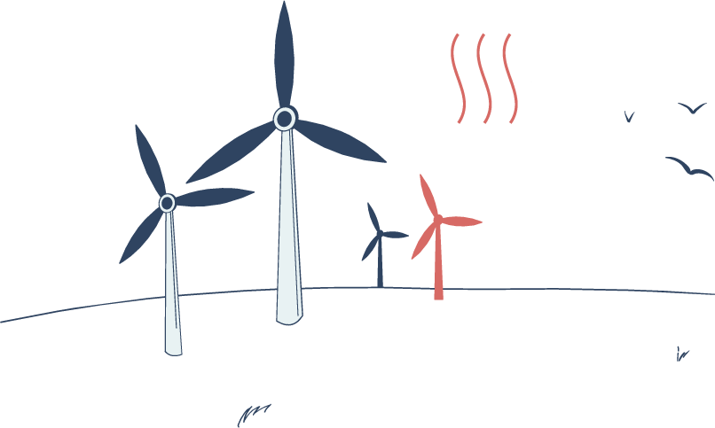 Wind Turbinesat Dusk PNG image