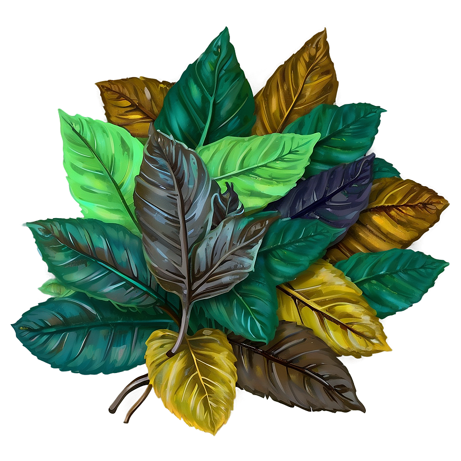 Windblown Leaves Heap Png Mnh PNG image