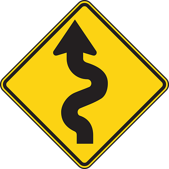 Winding_ Road_ Traffic_ Sign PNG image