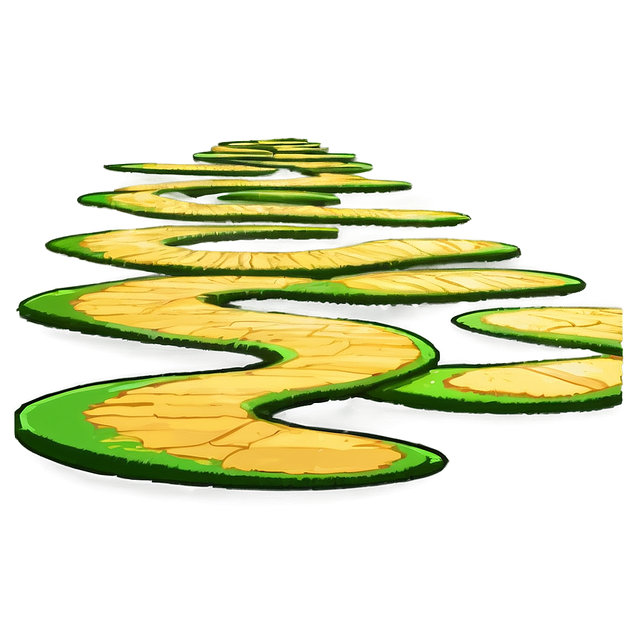 Winding Yellow Brick Road Landscape Png 06262024 PNG image