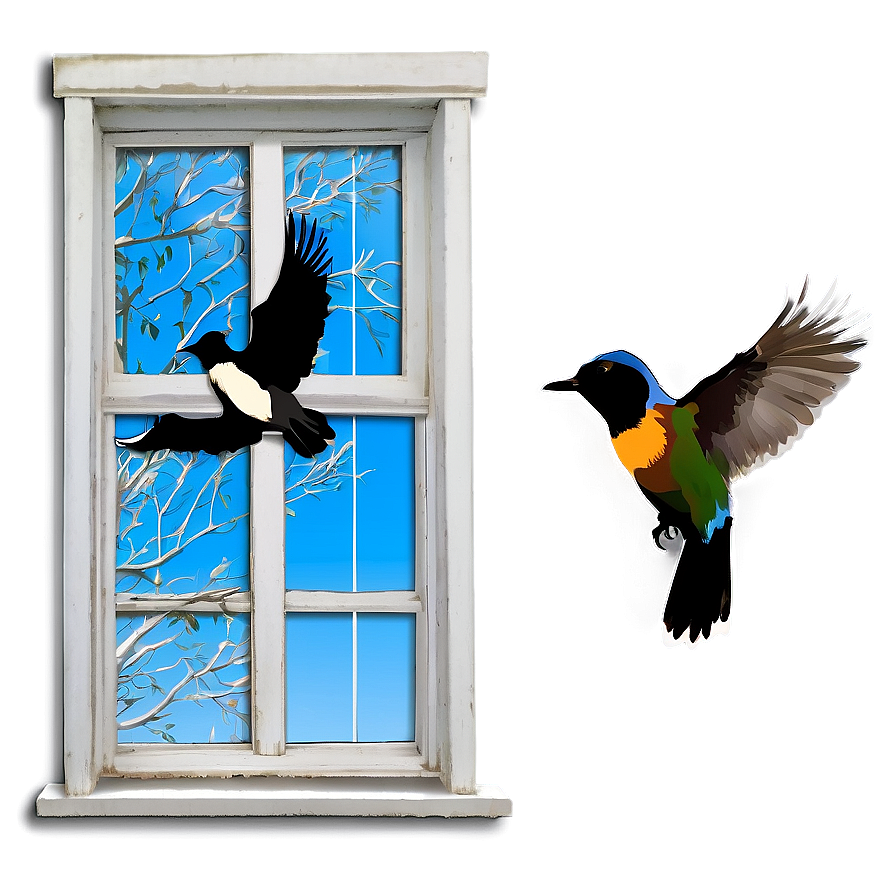 Window With Birds Flying Png Syd49 PNG image