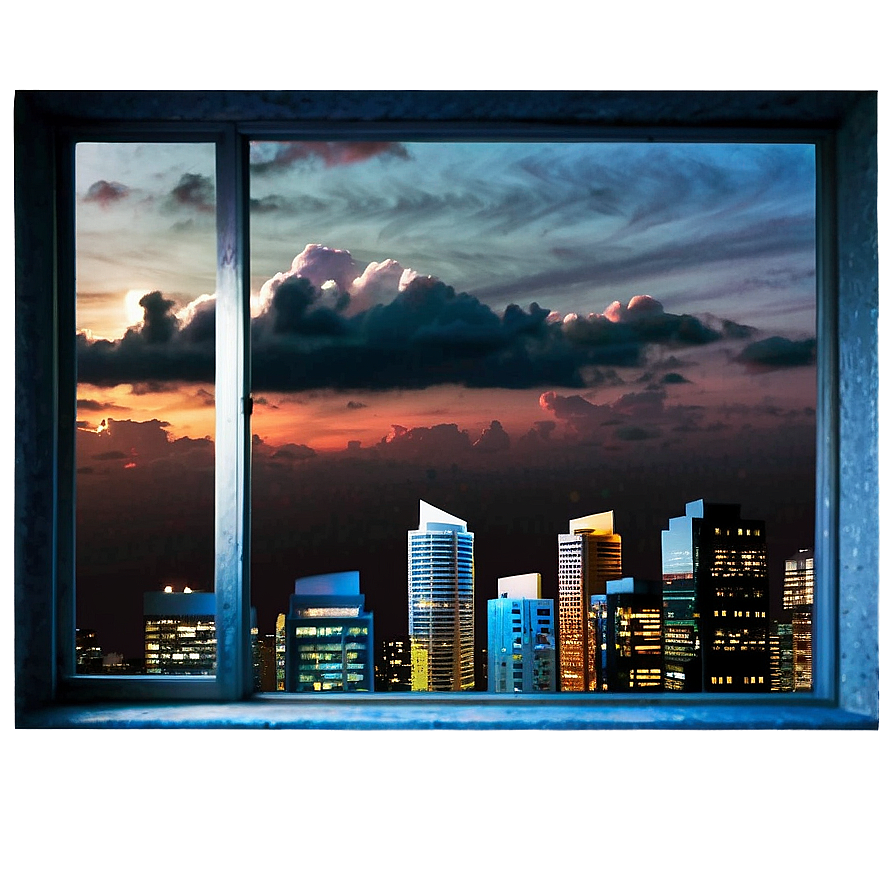 Window With Cityscape Png 05042024 PNG image