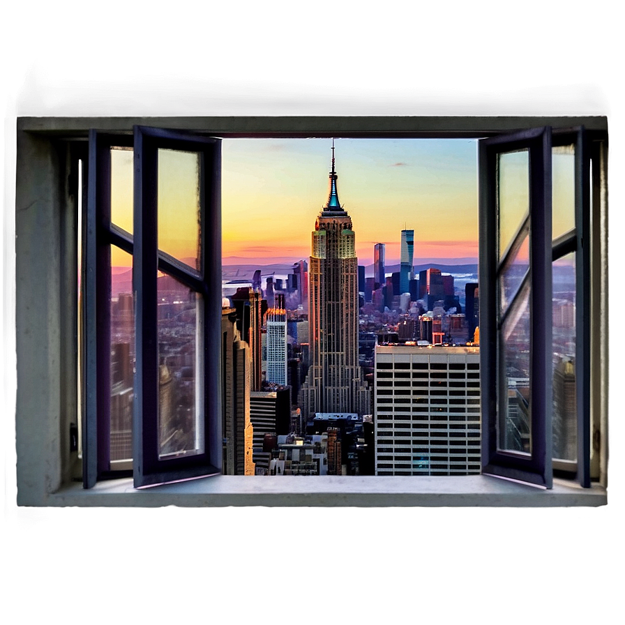 Window With Cityscape Png 88 PNG image