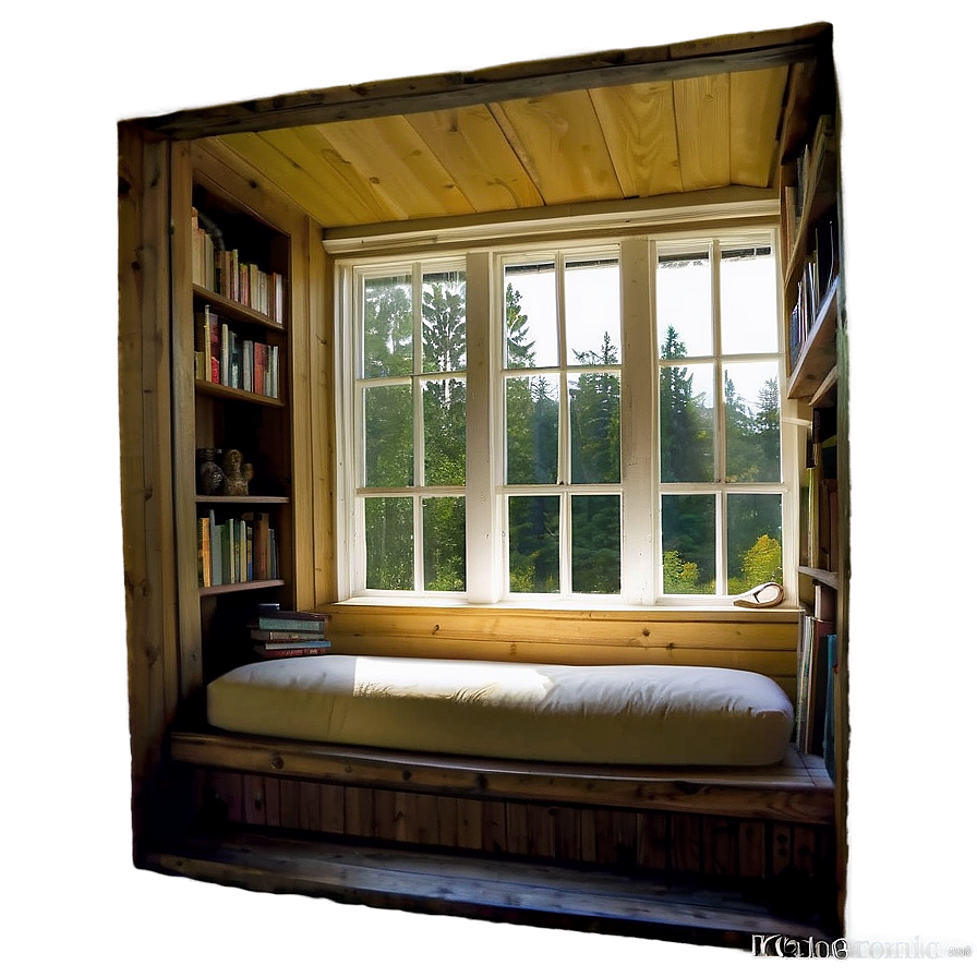 Window With Cozy Reading Nook Png 05042024 PNG image