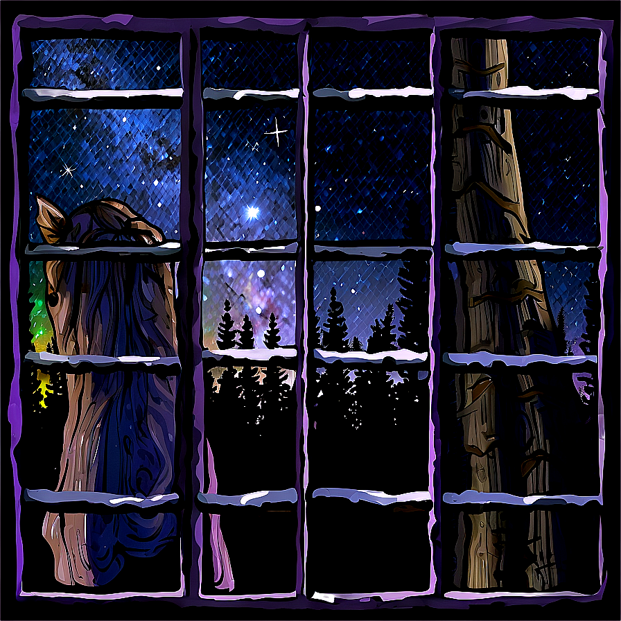 Window With Stary Night Png Vwk19 PNG image