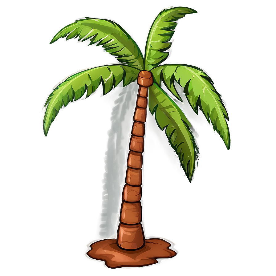 Windy Cartoon Palm Tree Png 06212024 PNG image