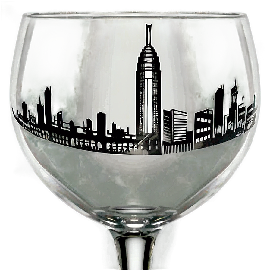 Wine Glass With Cityscape Png 05252024 PNG image