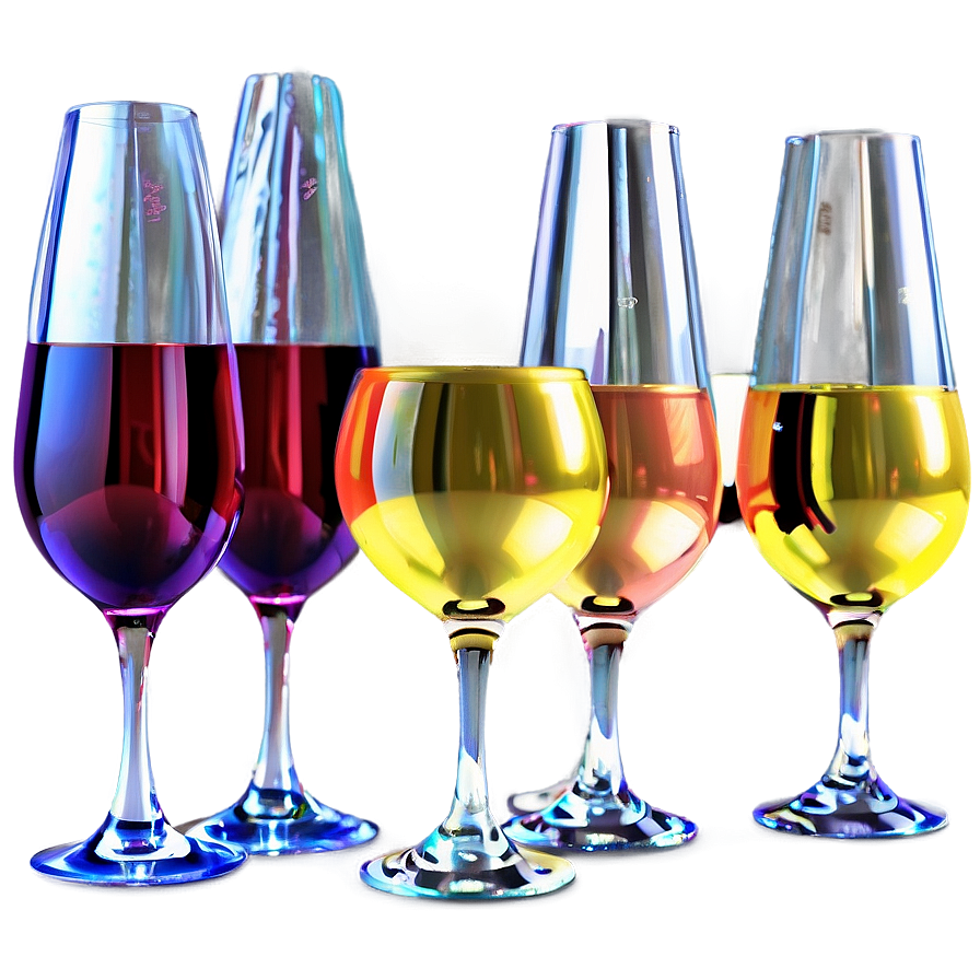 Wine Glasses With Colored Base Png 06212024 PNG image