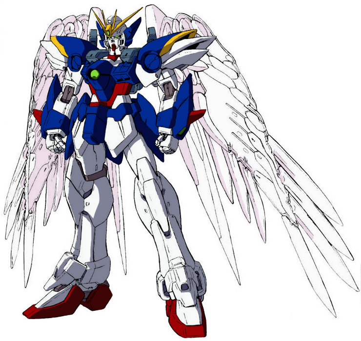 Winged Gundam Mecha Illustration PNG image