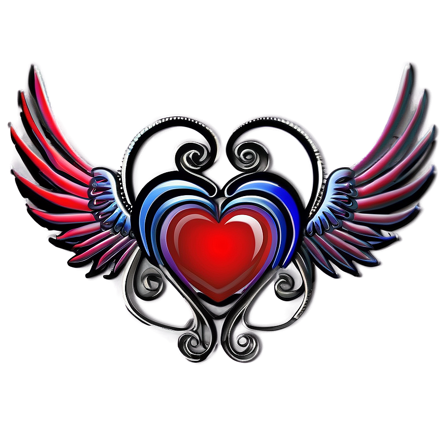 Winged Heart Outline Png Hmp PNG image