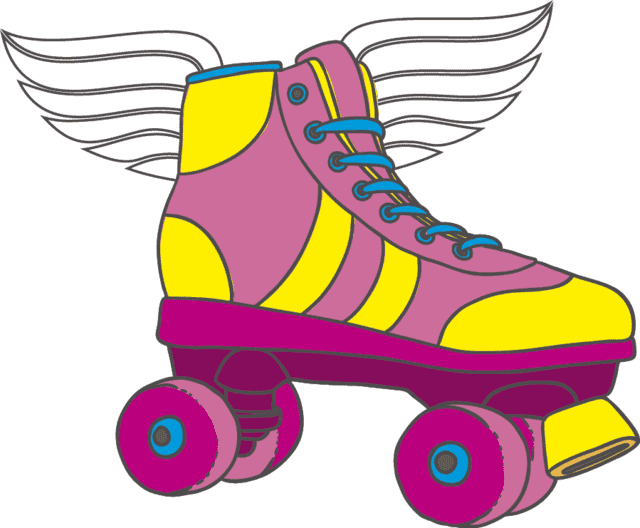 Winged Roller Skate Illustration PNG image