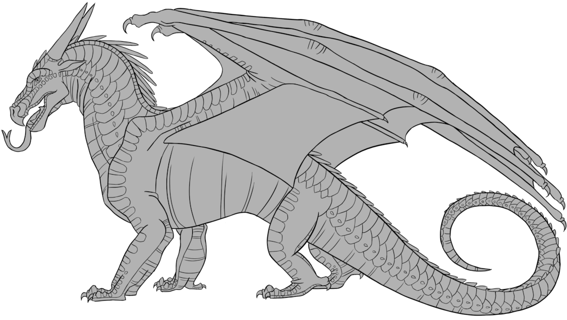 Wings Of Fire Dragon Line Art PNG image
