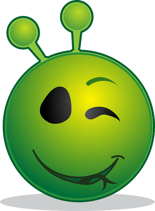 Winking Alien Emoji PNG image