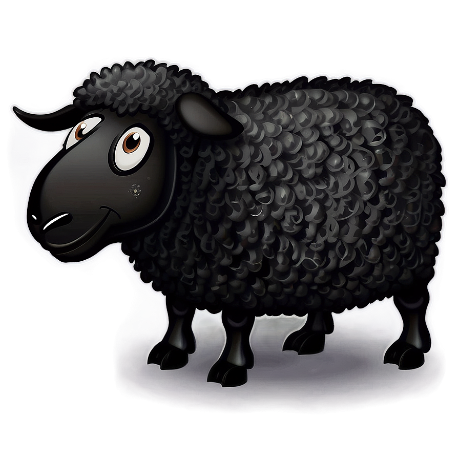 Winking Black Sheep Cartoon Png 06292024 PNG image