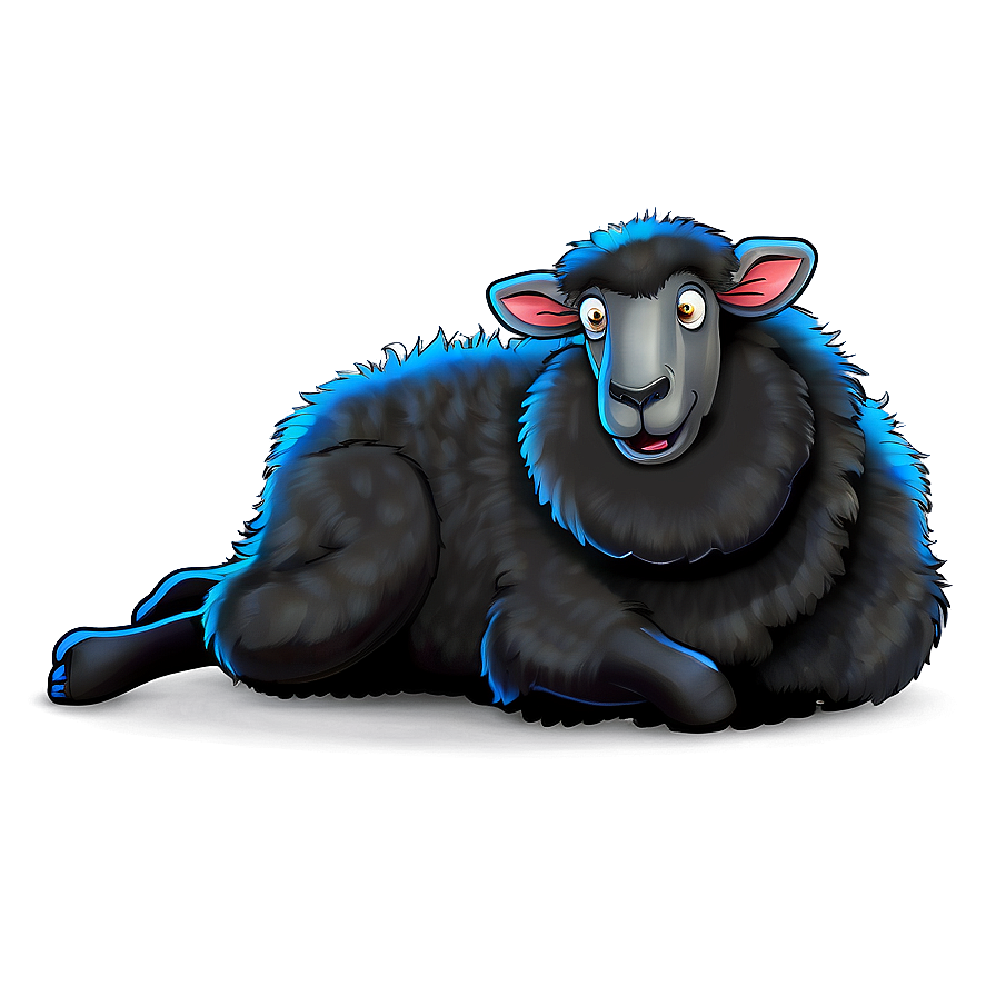 Winking Black Sheep Cartoon Png 95 PNG image