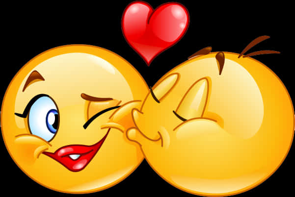 Winking Kiss Emojiwith Heart PNG image
